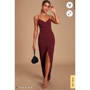 Lulu’s Burgundy Ruched Dress